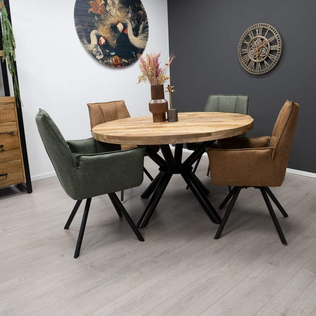ronde eettafel met 4 stoelen