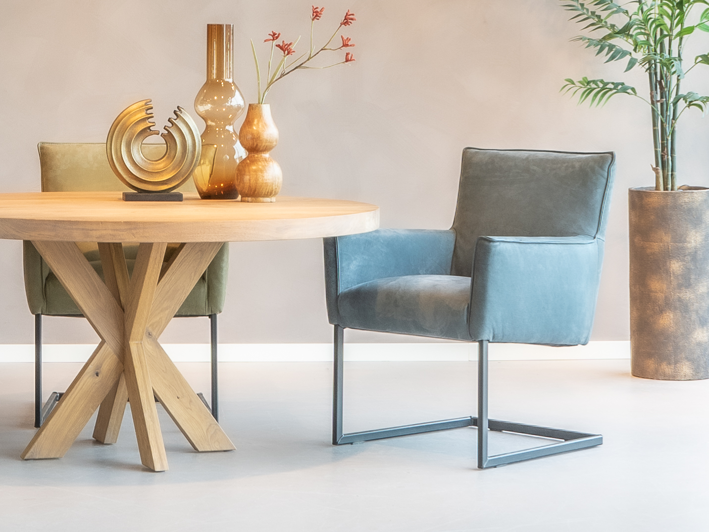 eettafel stoelen leer