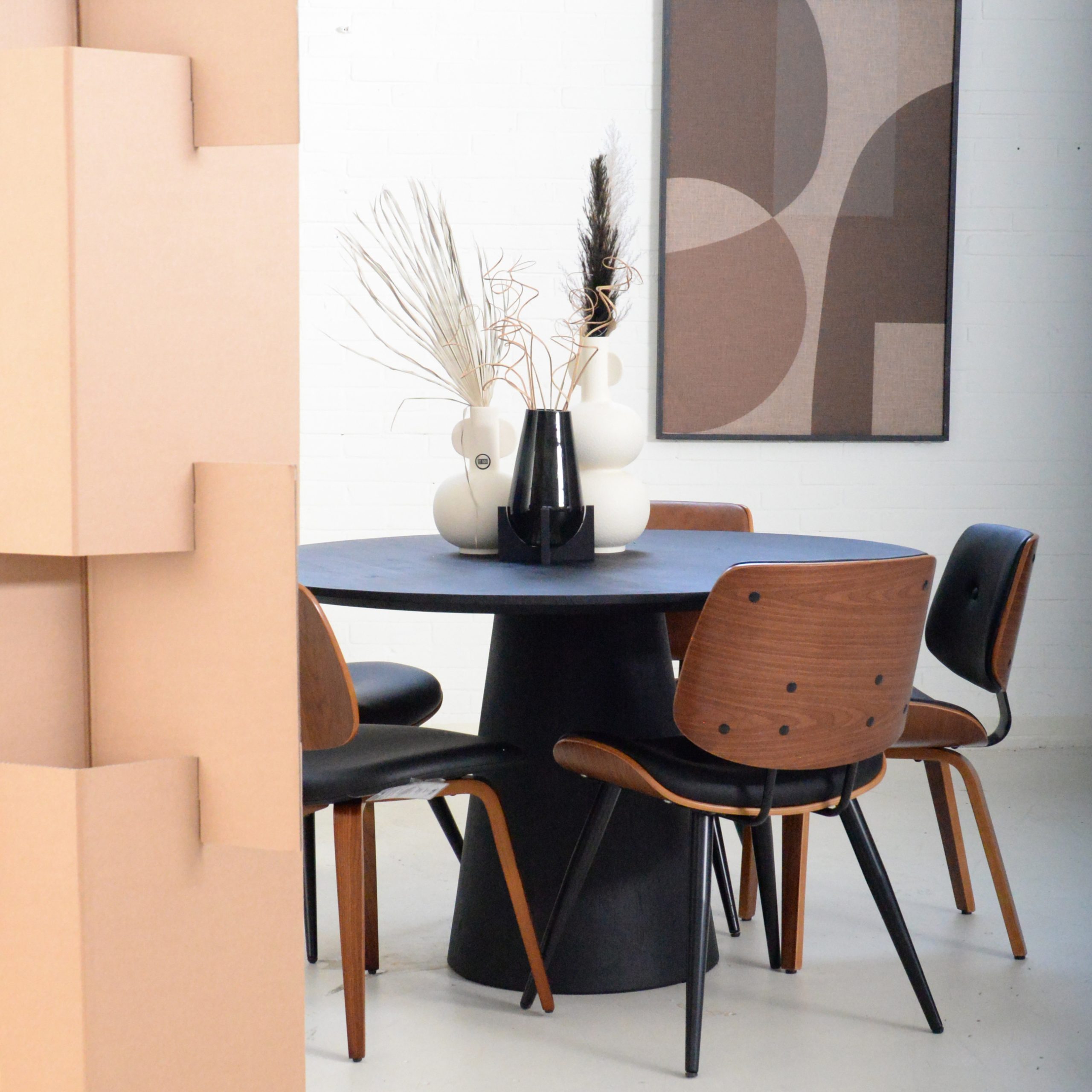 eettafel stoelen zwart