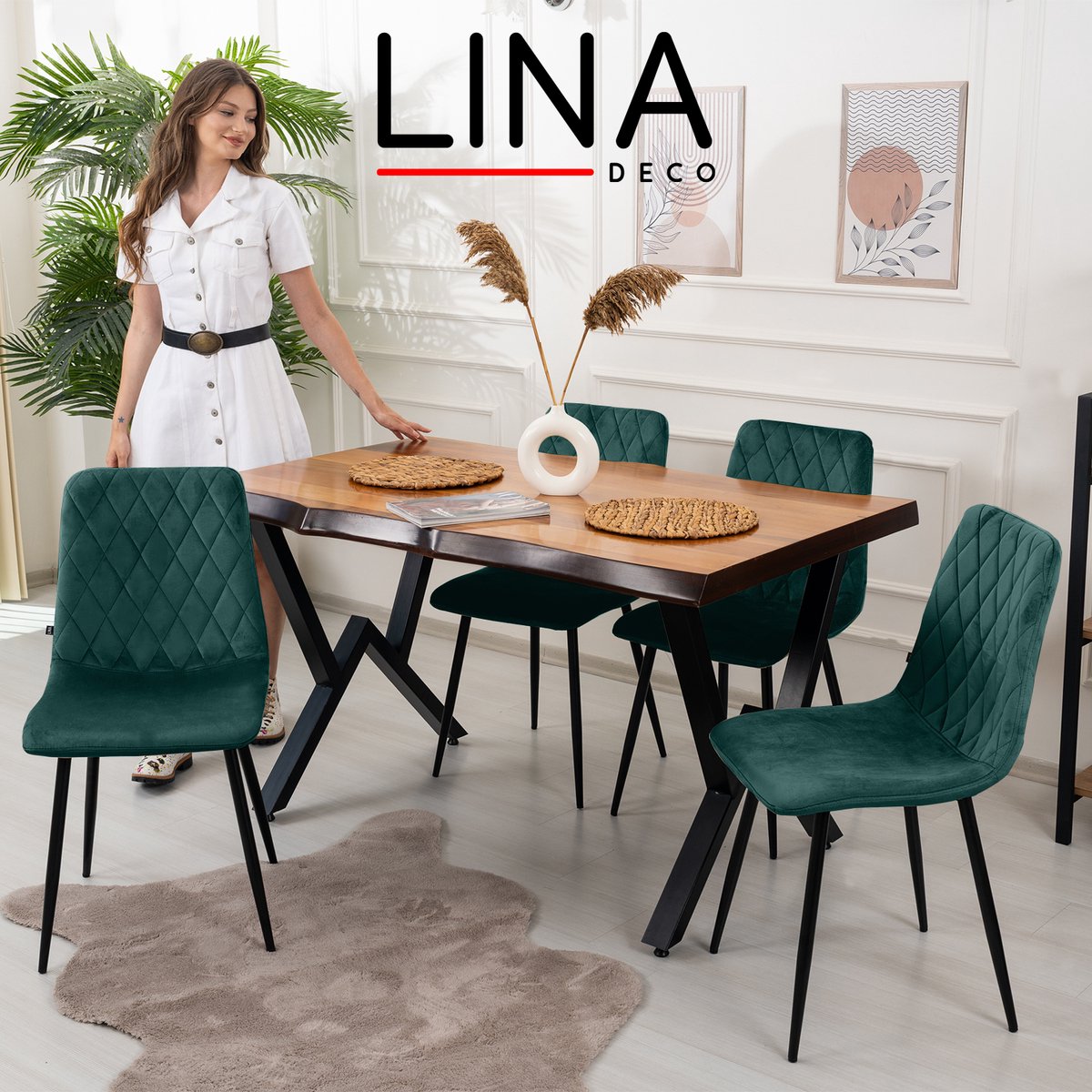 groene eettafel stoelen