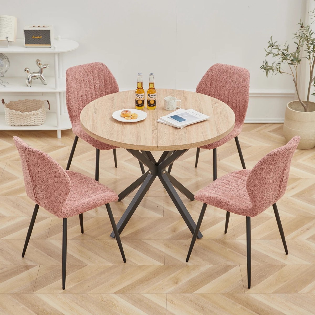 ronde eettafel met 4 stoelen