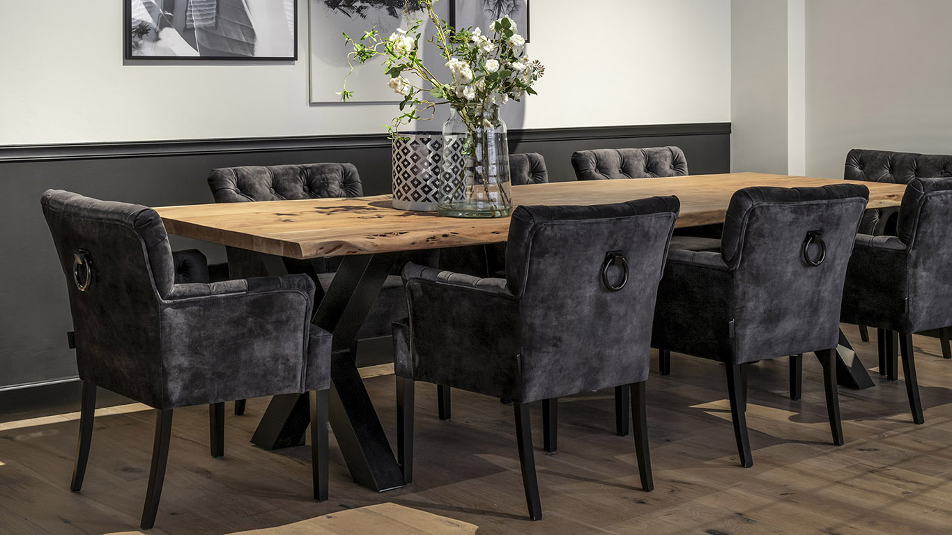 zwarte eettafel stoelen